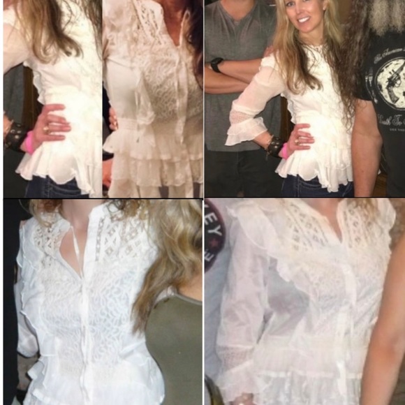 French Connection Loviest Light White Top Small - Picture 5 of 16